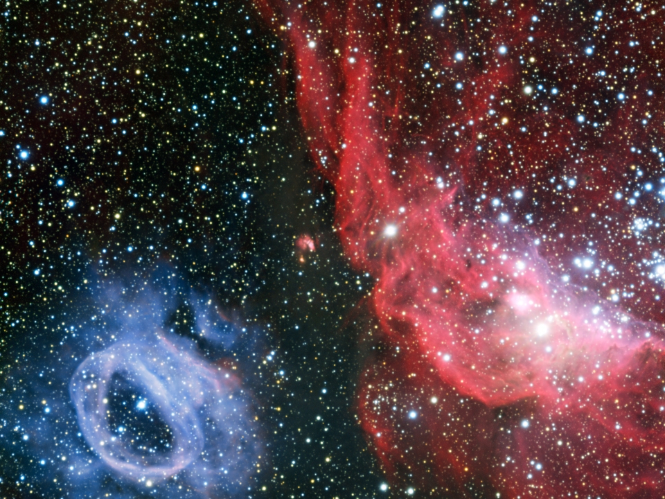 Two_very_different_glowing_gas_clouds_in_the_Large_Magellanic_Cloud